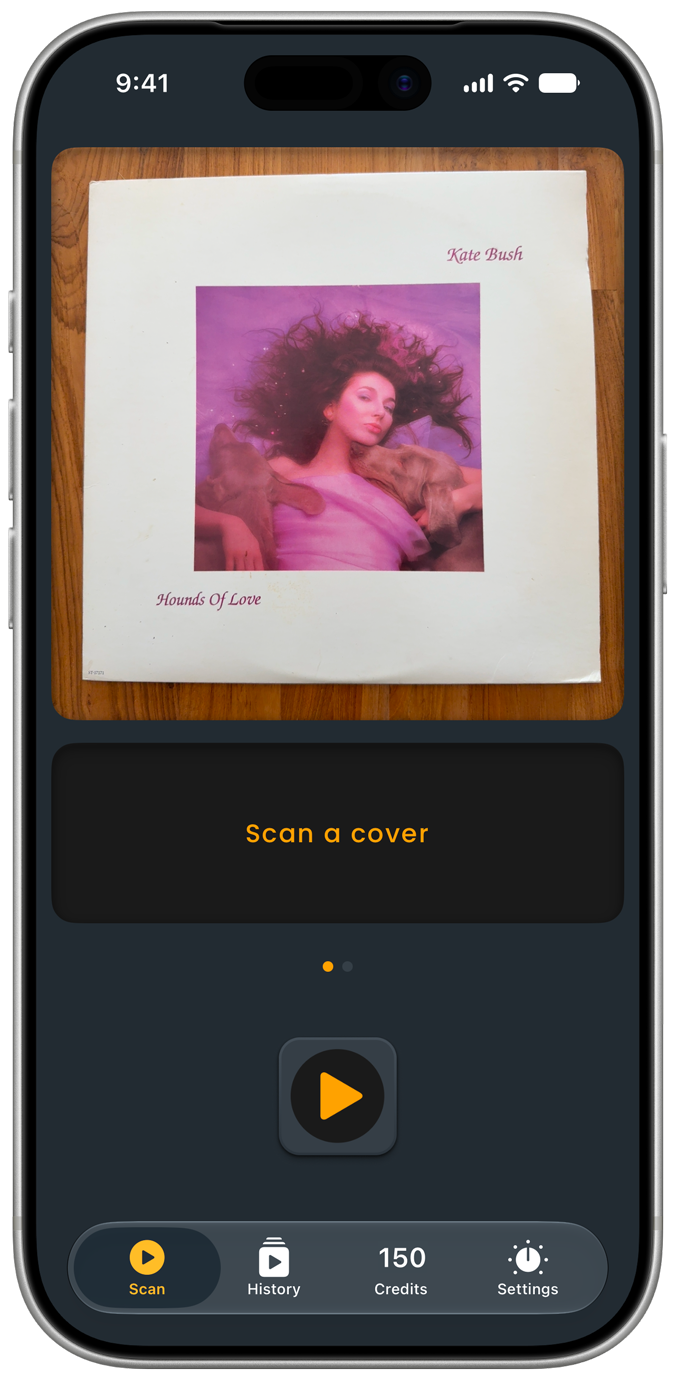 Coverplay scan screen
